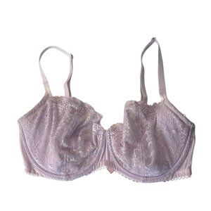 Light Pink/ Lilac Lace Underwire Bra By Dobreva Size 38DD With Adjustable Straps